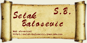 Selak Balošević vizit kartica